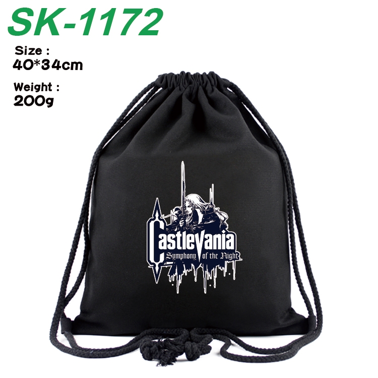 Castlevania Anime Coloring Book Drawstring Backpack 40X34cm 200g