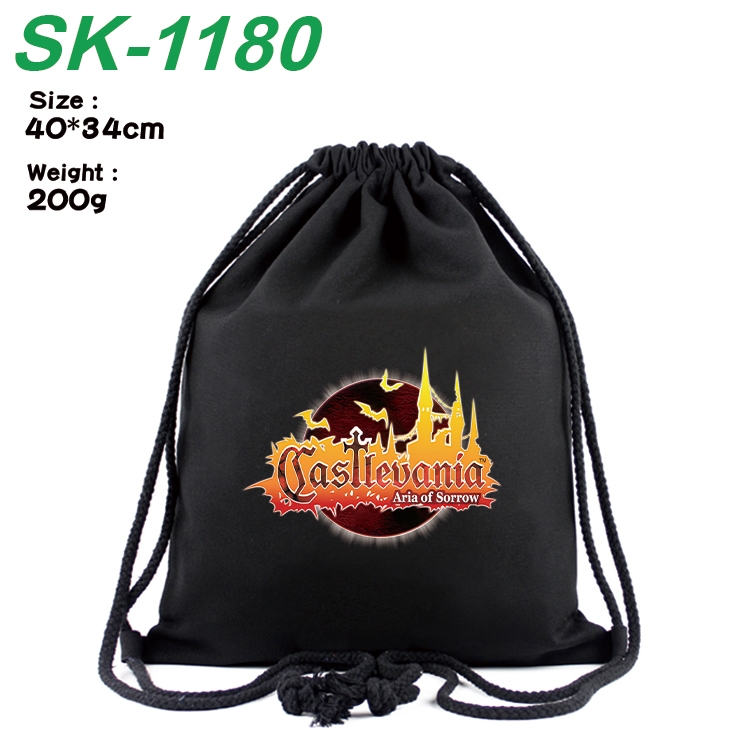 Castlevania Anime Coloring Book Drawstring Backpack 40X34cm 200g