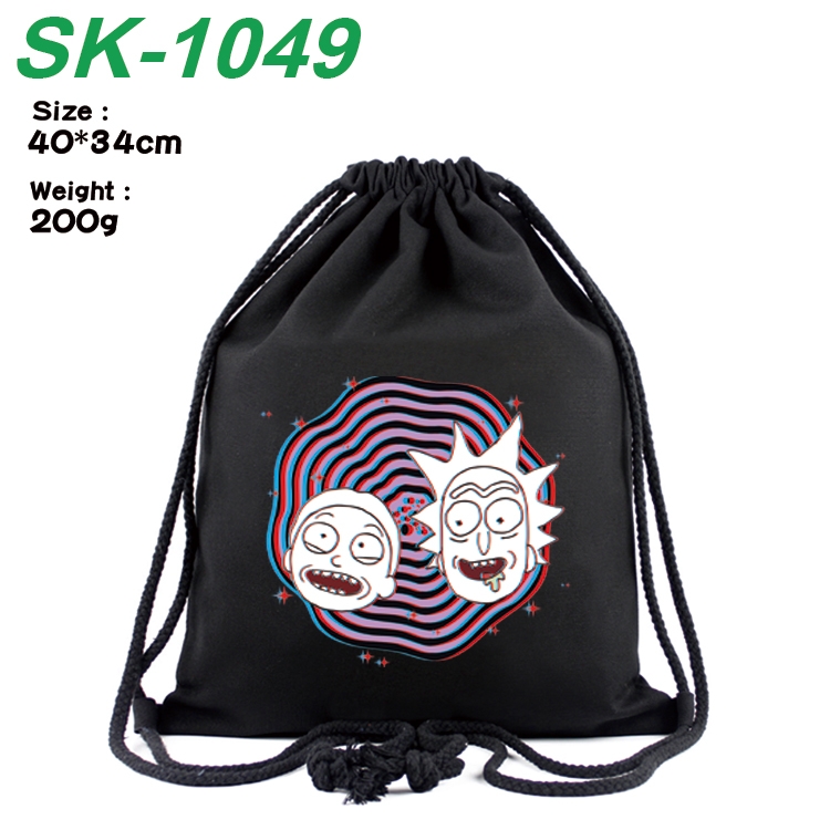 Rick and Morty Anime Coloring Book Drawstring Backpack 40X34cm 200g