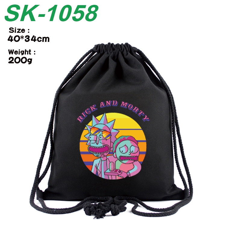 Rick and Morty Anime Coloring Book Drawstring Backpack 40X34cm 200g