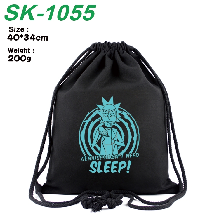 Rick and Morty Anime Coloring Book Drawstring Backpack 40X34cm 200g