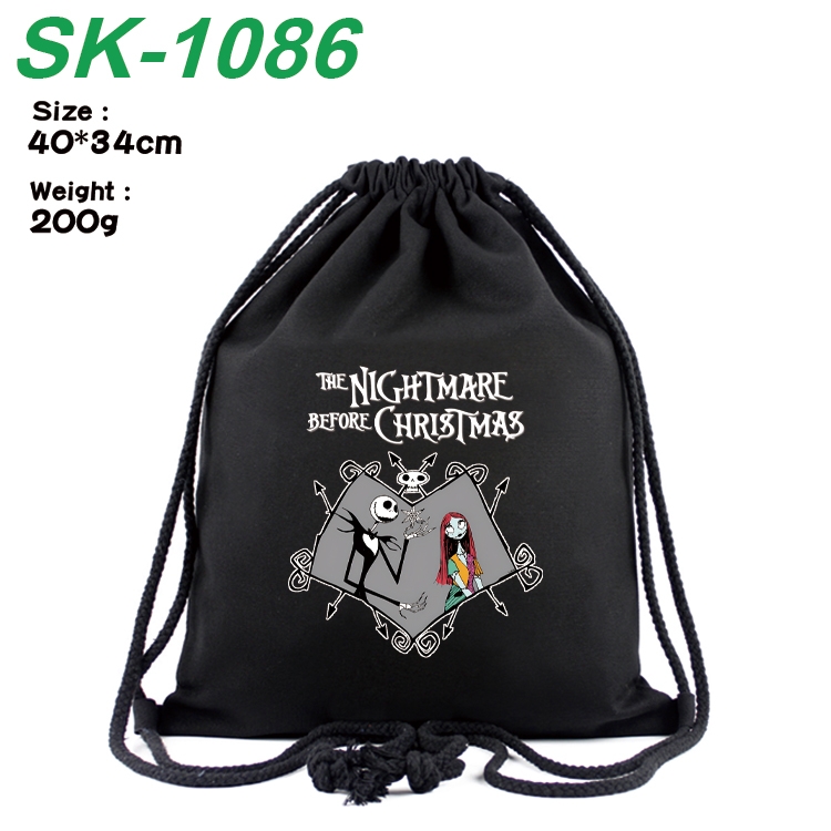 The Nightmare Before Christmas Anime Coloring Book Drawstring Backpack 40X34cm 200g