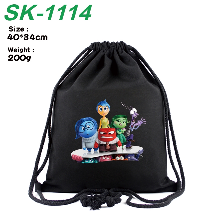 Inside Out Anime Coloring Book Drawstring Backpack 40X34cm 200g