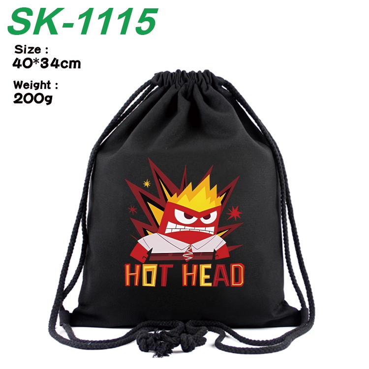 Inside Out Anime Coloring Book Drawstring Backpack 40X34cm 200g