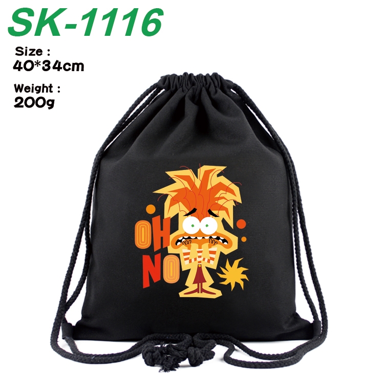 Inside Out Anime Coloring Book Drawstring Backpack 40X34cm 200g