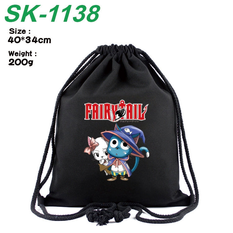 Fairy tail Anime Coloring Book Drawstring Backpack 40X34cm 200g