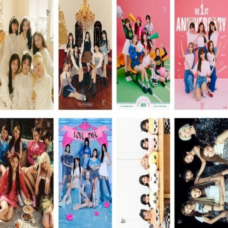 IVE Embossed poster 8 pcs a set 42X29CM price for 5 sets