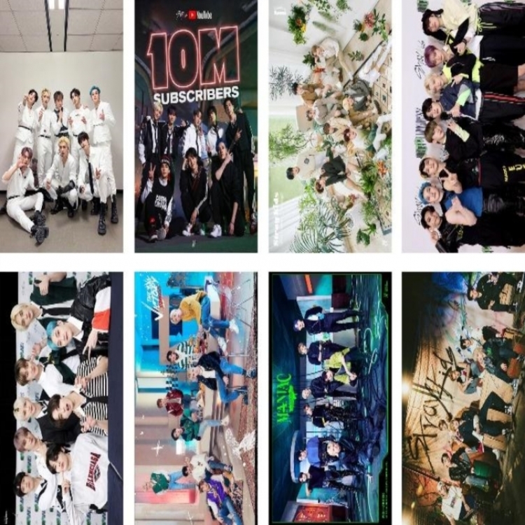 Stray Kids Embossed poster 8 pcs a set 42X29CM price for 5 sets