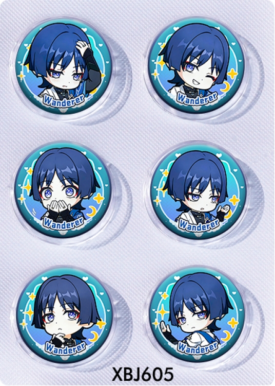 Genshin Impact Anime peripheral pill bar badge 25mm a set of 6 price for 5 sets 