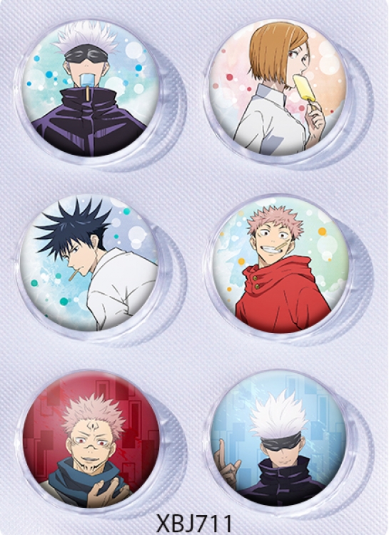 Jujutsu Kaisen  Anime peripheral pill bar badge 25mm a set of 6 price for 5 sets 
