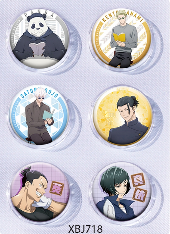 Jujutsu Kaisen  Anime peripheral pill bar badge 25mm a set of 6 price for 5 sets 