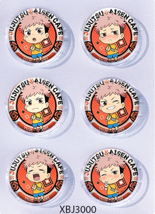 Jujutsu Kaisen  Anime peripheral pill bar badge 25mm a set of 6 price for 5 sets 