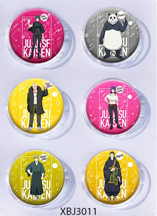 Jujutsu Kaisen  Anime peripheral pill bar badge 25mm a set of 6 price for 5 sets 