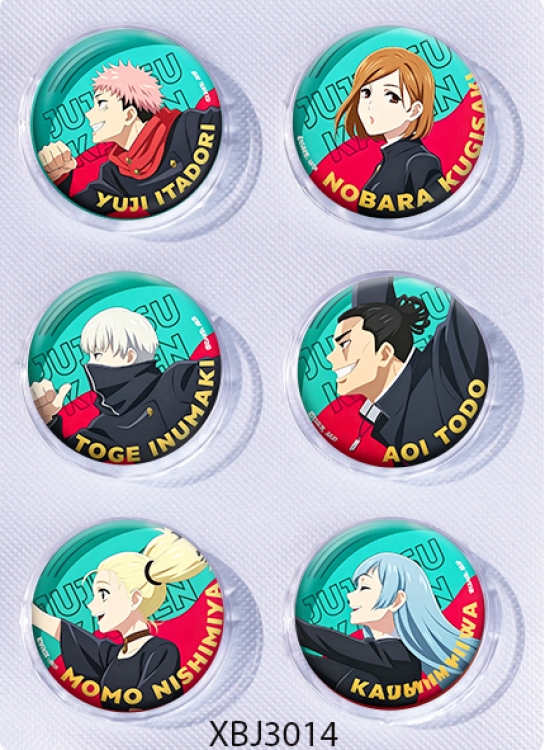Jujutsu Kaisen  Anime peripheral pill bar badge 25mm a set of 6 price for 5 sets 