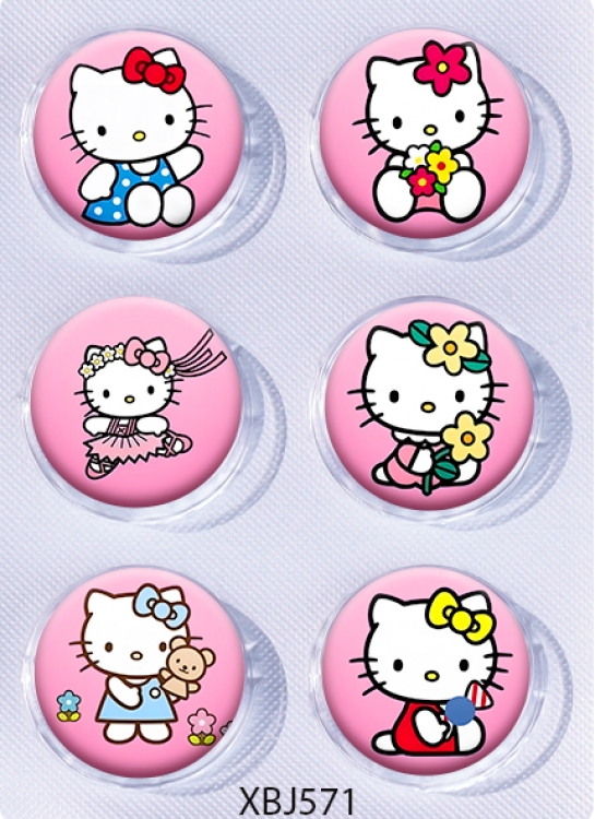 Hello Kitty Anime peripheral pill bar badge 25mm a set of 6 price for 5 sets 