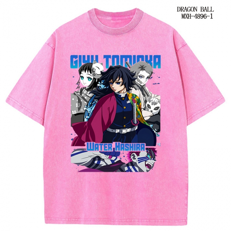 Demon Slayer Kimets Anime peripheral pure cotton washed and worn T-shirt from S to 2XL