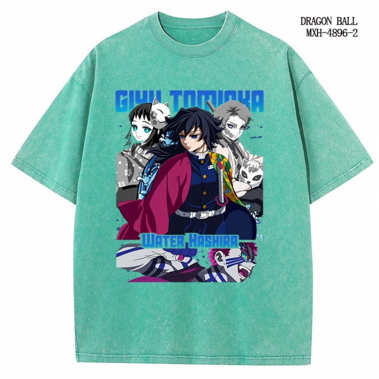 Demon Slayer Kimets Anime peripheral pure cotton washed and worn T-shirt from S to 2XL