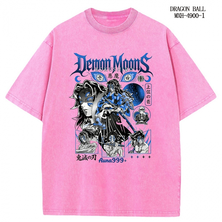 Demon Slayer Kimets Anime peripheral pure cotton washed and worn T-shirt from S to 2XL