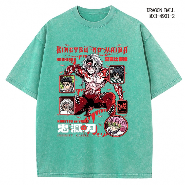 Demon Slayer Kimets Anime peripheral pure cotton washed and worn T-shirt from S to 2XL