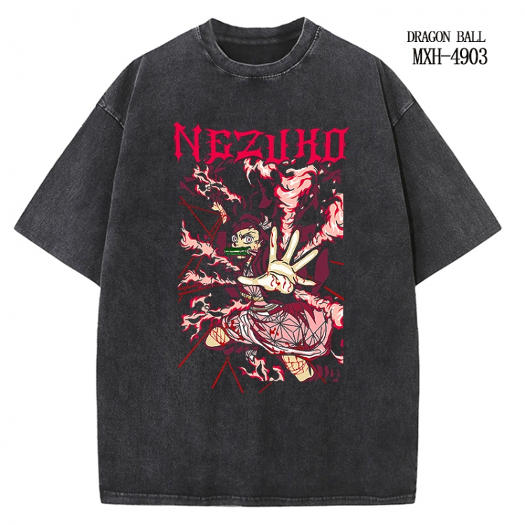 Demon Slayer Kimets Anime peripheral pure cotton washed and worn T-shirt from S to 2XL