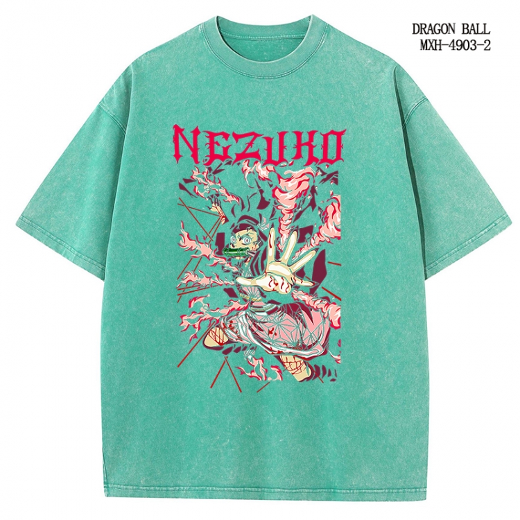 Demon Slayer Kimets Anime peripheral pure cotton washed and worn T-shirt from S to 2XL