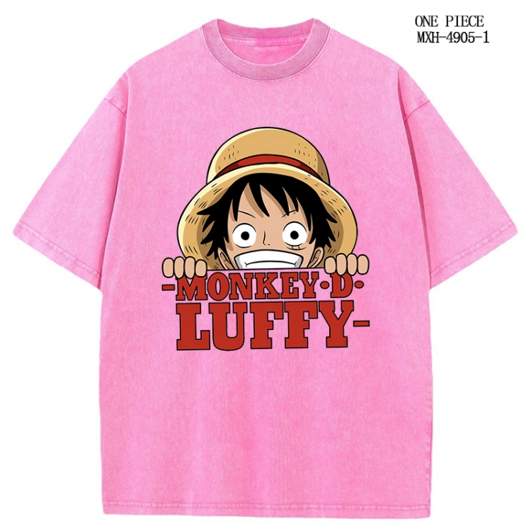 One Piece Anime peripheral pure cotton washed and worn T-shirt from S to 2XL