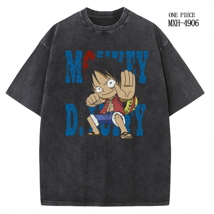 One Piece Anime peripheral pure cotton washed and worn T-shirt from S to 2XL
