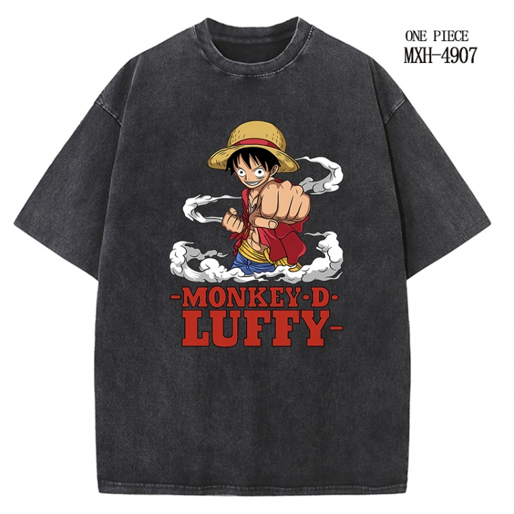 One Piece Anime peripheral pure cotton washed and worn T-shirt from S to 2XL