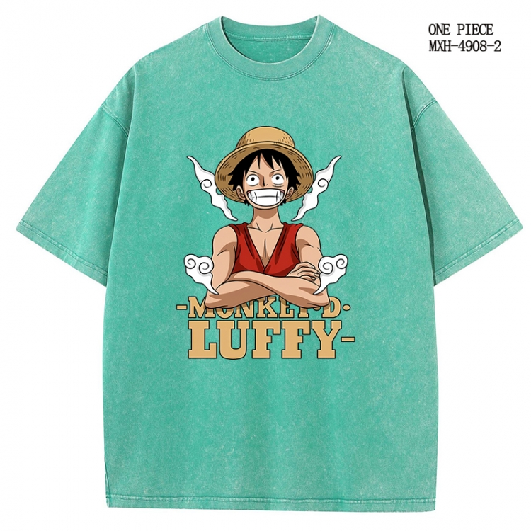 One Piece Anime peripheral pure cotton washed and worn T-shirt from S to 2XL