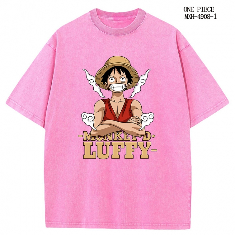 One Piece Anime peripheral pure cotton washed and worn T-shirt from S to 2XL