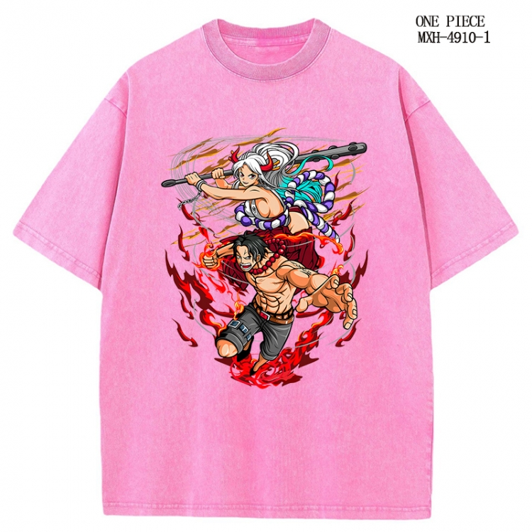 One Piece Anime peripheral pure cotton washed and worn T-shirt from S to 2XL