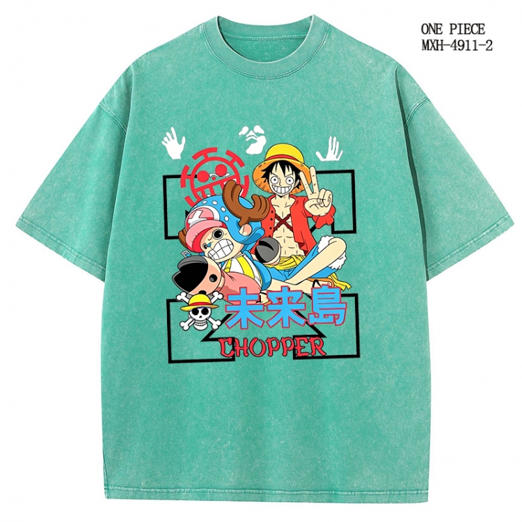 One Piece Anime peripheral pure cotton washed and worn T-shirt from S to 2XL