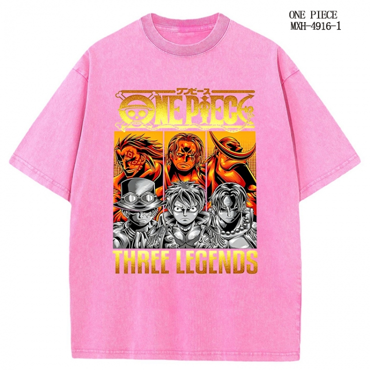 One Piece Anime peripheral pure cotton washed and worn T-shirt from S to 2XL