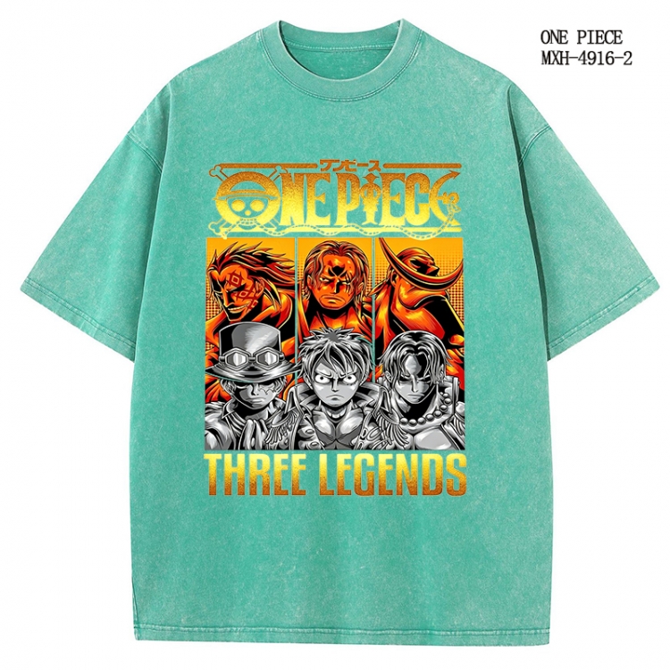 One Piece Anime peripheral pure cotton washed and worn T-shirt from S to 2XL