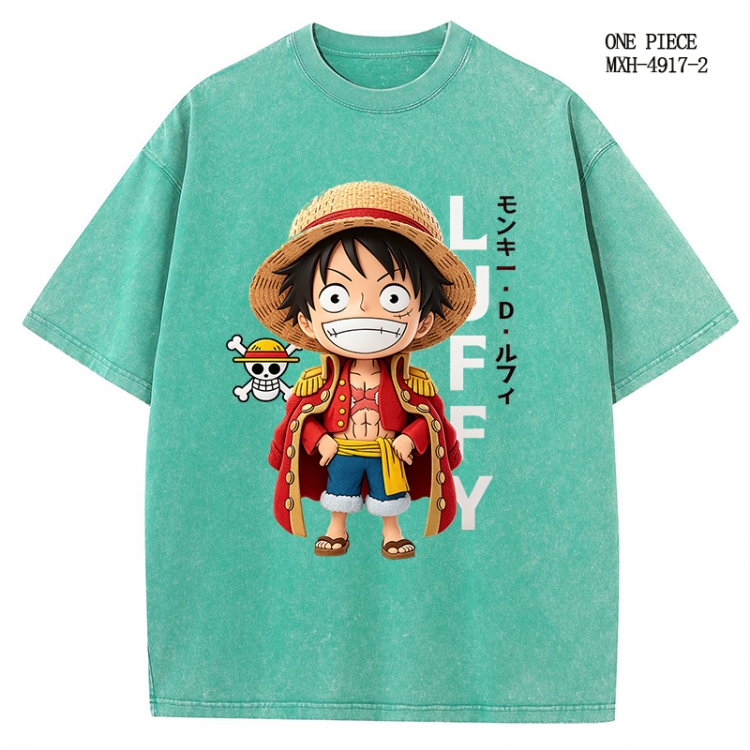 One Piece Anime peripheral pure cotton washed and worn T-shirt from S to 2XL