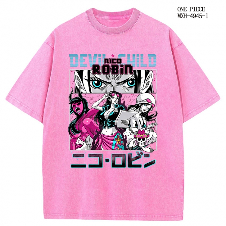 One Piece Anime peripheral pure cotton washed and worn T-shirt from S to 2XL