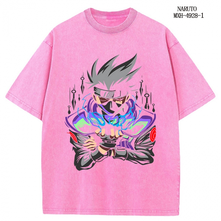 Naruto Anime peripheral pure cotton washed and worn T-shirt from S to 2XL