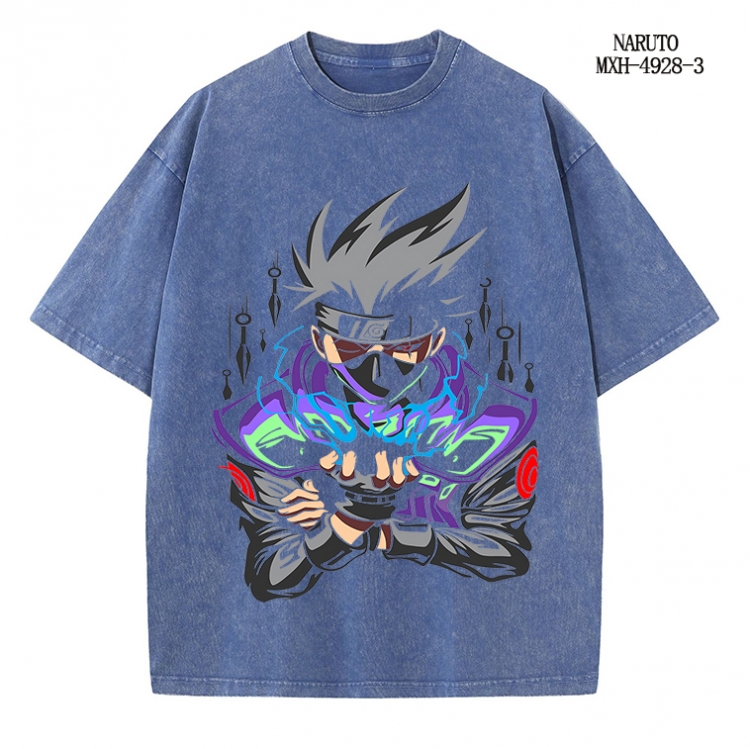 Naruto Anime peripheral pure cotton washed and worn T-shirt from S to 2XL