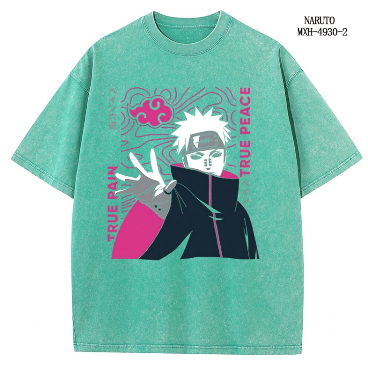 Naruto Anime peripheral pure cotton washed and worn T-shirt from S to 2XL