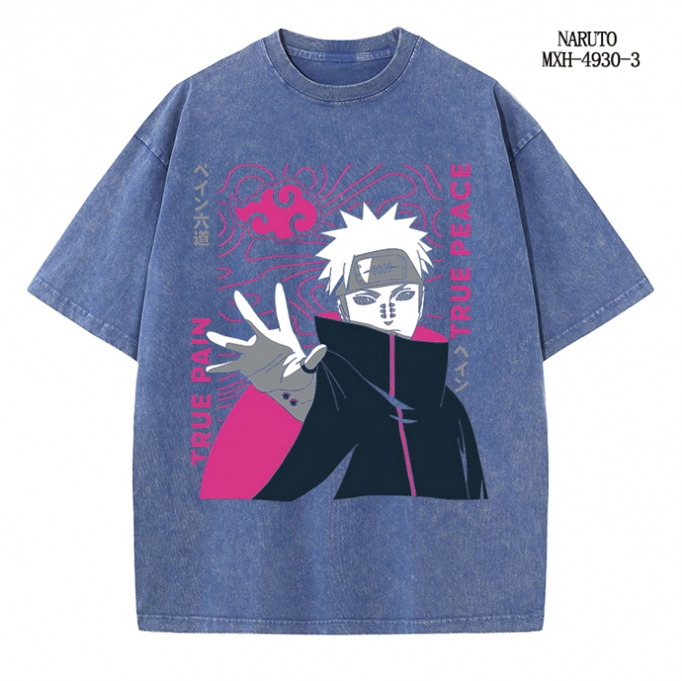 Naruto Anime peripheral pure cotton washed and worn T-shirt from S to 2XL