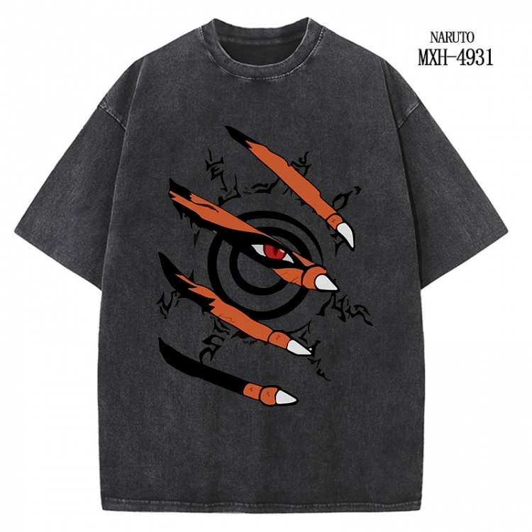 Naruto Anime peripheral pure cotton washed and worn T-shirt from S to 2XL
