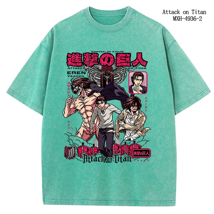 Shingeki no Kyojin Anime peripheral pure cotton washed and worn T-shirt from S to 2XL