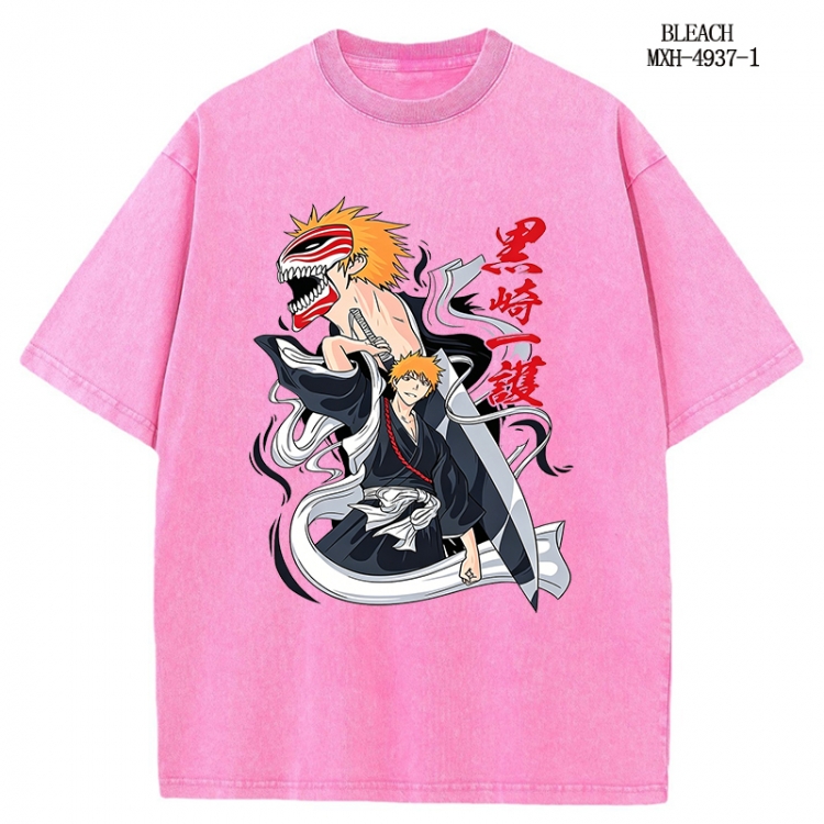 Bleach Anime peripheral pure cotton washed and worn T-shirt from S to 2XL