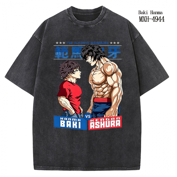 Baki Hanma Anime peripheral pure cotton washed and worn T-shirt from S to 2XL