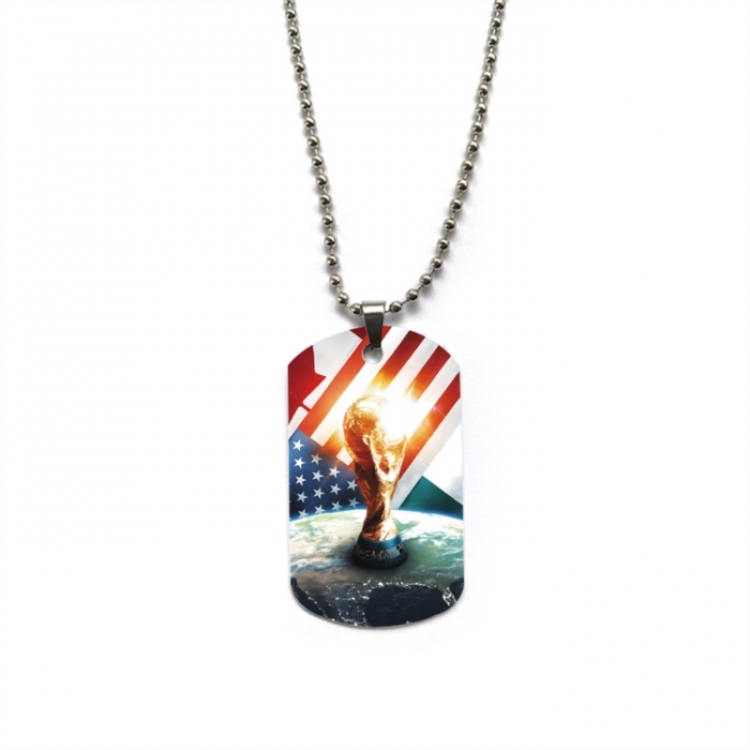World Cup Anime double-sided full color printed military brand necklace price for 5 pcs