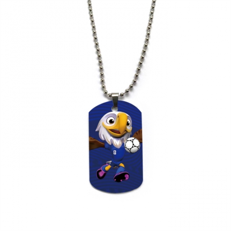 World Cup Anime double-sided full color printed military brand necklace price for 5 pcs