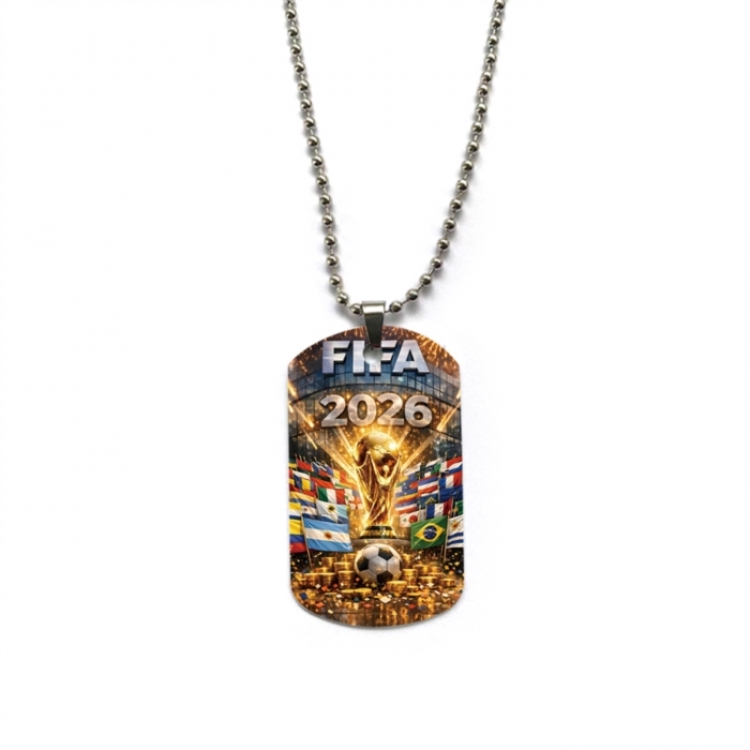 World Cup Anime double-sided full color printed military brand necklace price for 5 pcs
