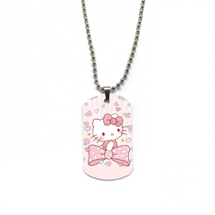 Hello-Kitty Anime double-sided full color printed military brand necklace price for 5 pcs