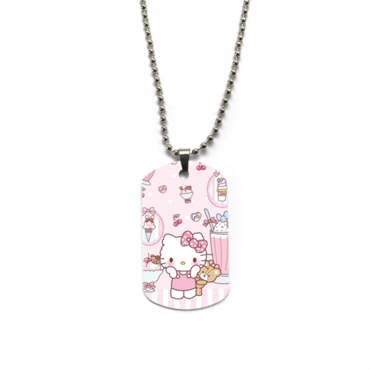 Hello-Kitty Anime double-sided full color printed military brand necklace price for 5 pcs