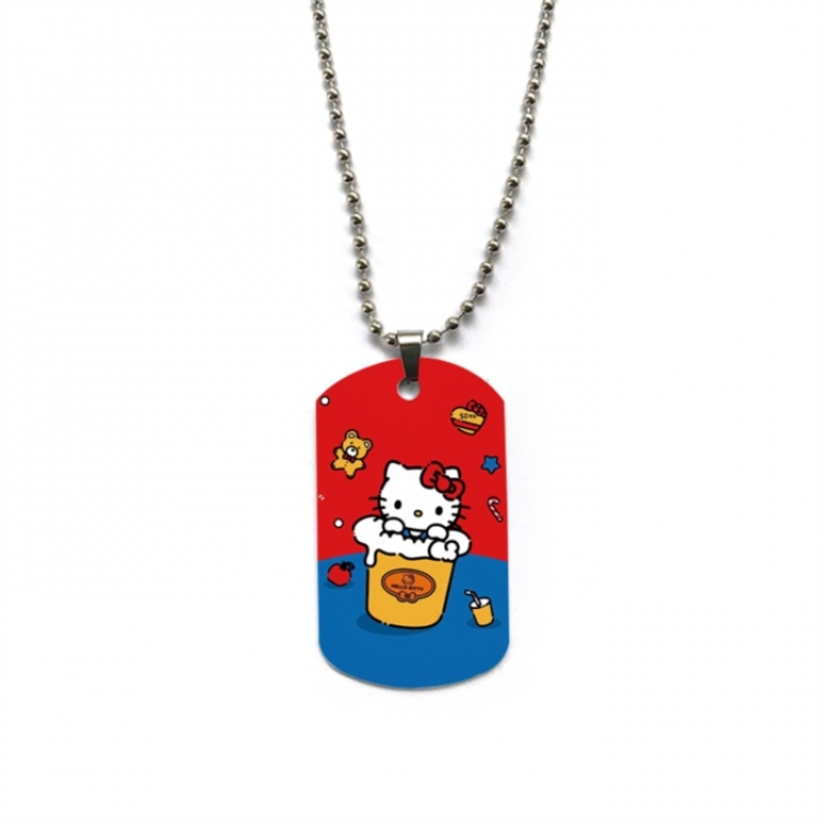 Hello-Kitty Anime double-sided full color printed military brand necklace price for 5 pcs
